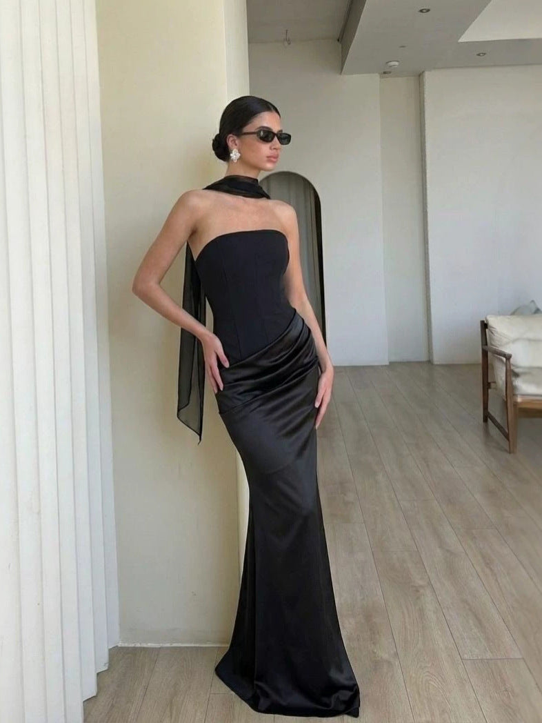 Damen Bodycon Abendkleid mit eleganter Drapierung Shopnory