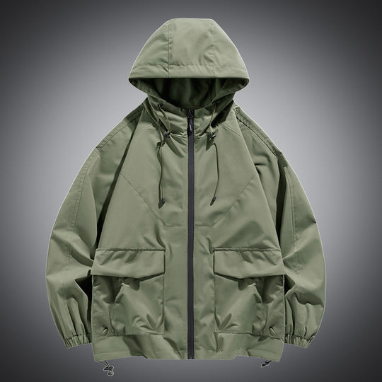 Herren Oversize Kapuzen-Windbreaker mit Multi‑Taschen, Mesh‑Einsätzen und Kordelzug Shop Nory