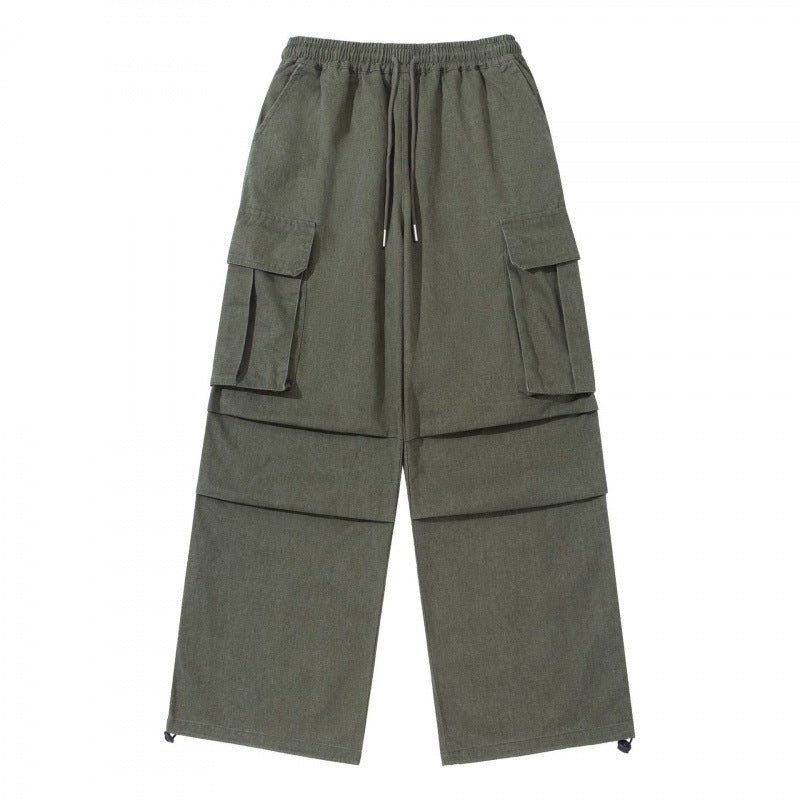 Herren Weite Cargo-Hose mit elastischem Bund, Kordelzug und überlappenden Paneln Shop Nory