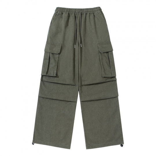 Herren Weite Cargo-Hose mit elastischem Bund, Kordelzug und überlappenden Paneln Shop Nory