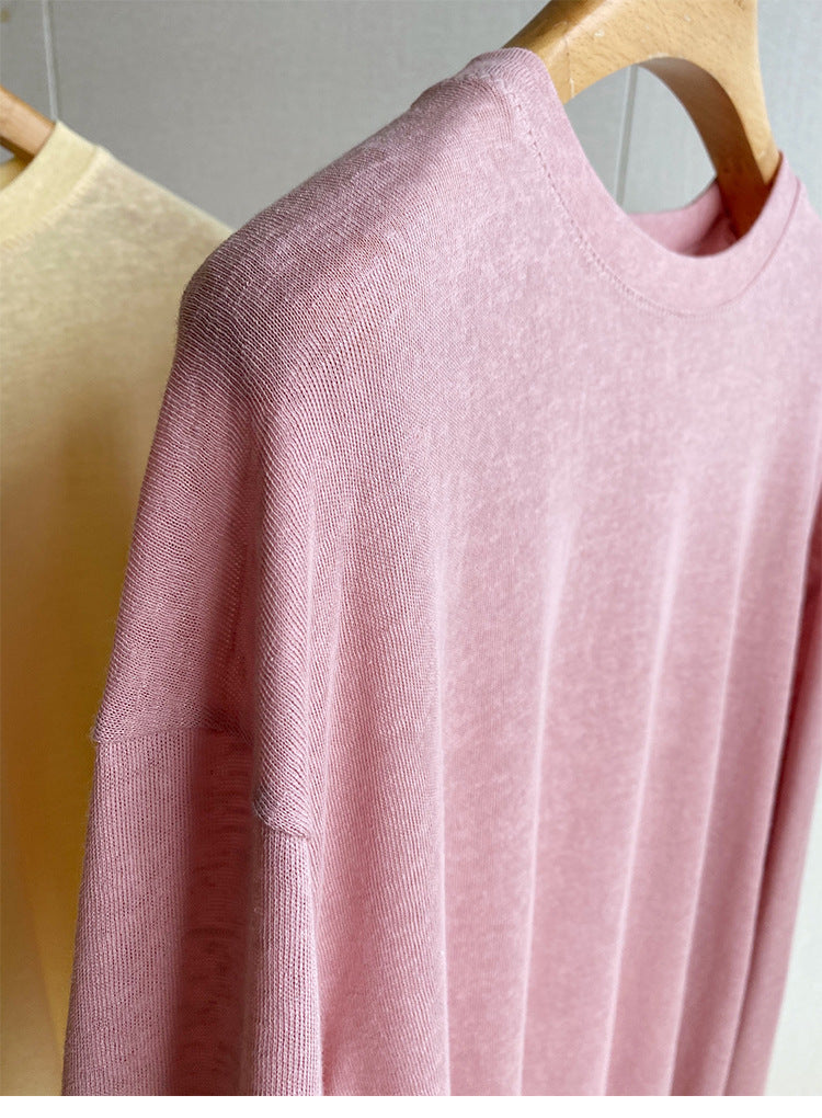 Damen Lässiges Langarmshirt mit V-Ausschnitt Shop Nory