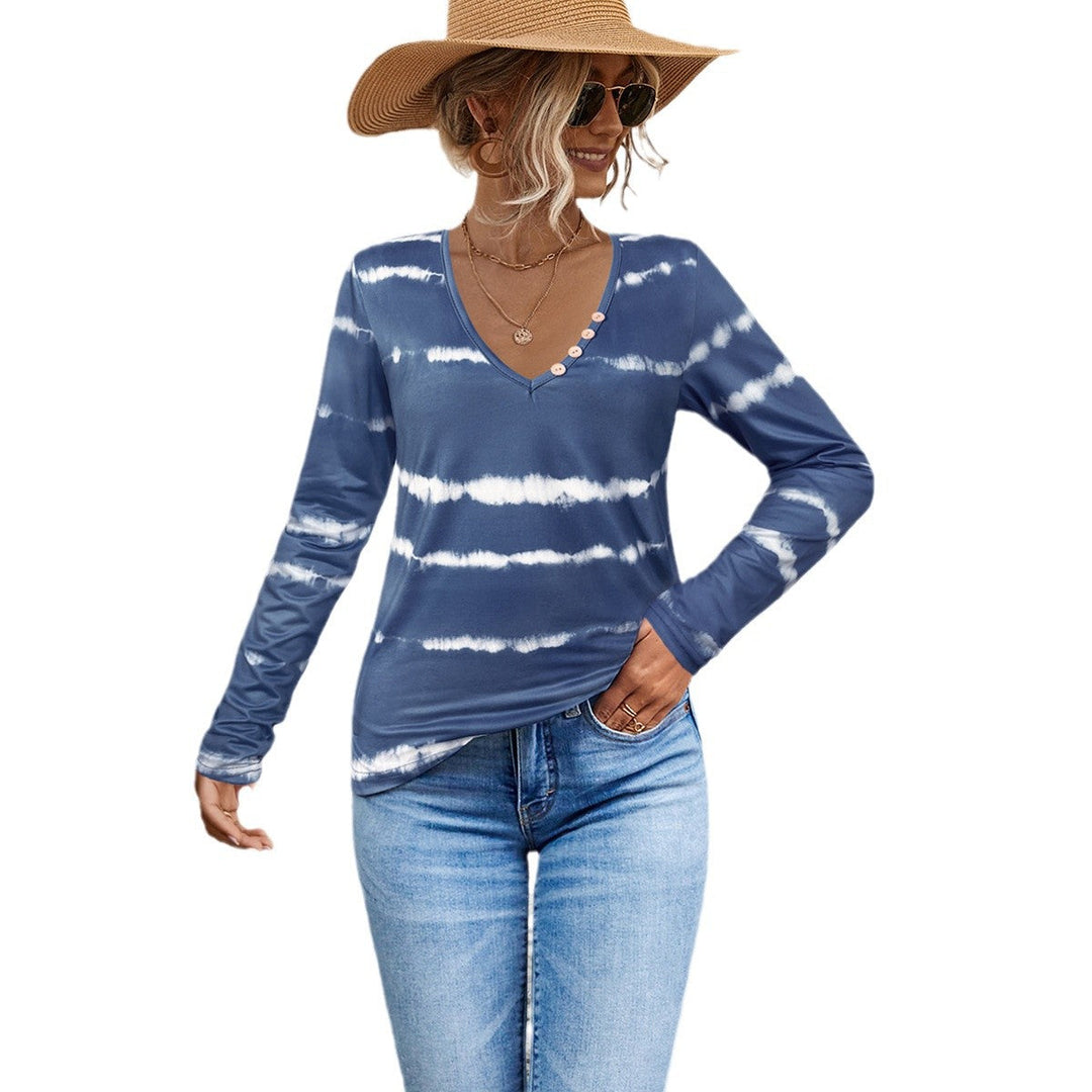 Damen Langarmshirt mit modernem Batikmuster