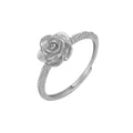Damen Ring mit filigranem Rosenmotiv und strukturierter Oberfläche Shop Nory