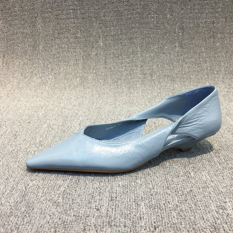 Damen Raffinierte Spitze Ballerinas mit Geschmeidiger Lederoberfläche