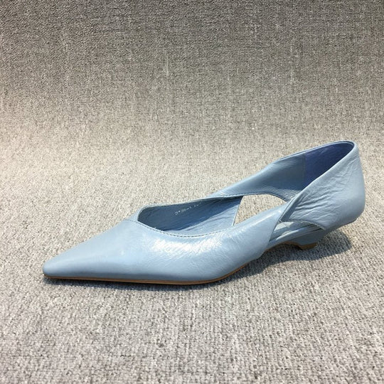 Damen Raffinierte Spitze Ballerinas mit Geschmeidiger Lederoberfläche