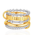 Damen Elegantes und vielfältiges Ring-Set mit funkelnden Details Shop Nory