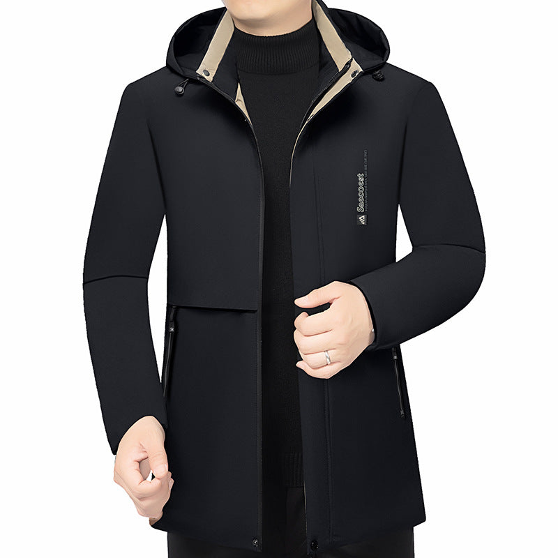 Herren Wattierte Stehkragenjacke mit wasserabweisender Oberfläche und Reißverschlusstaschen Shop Nory