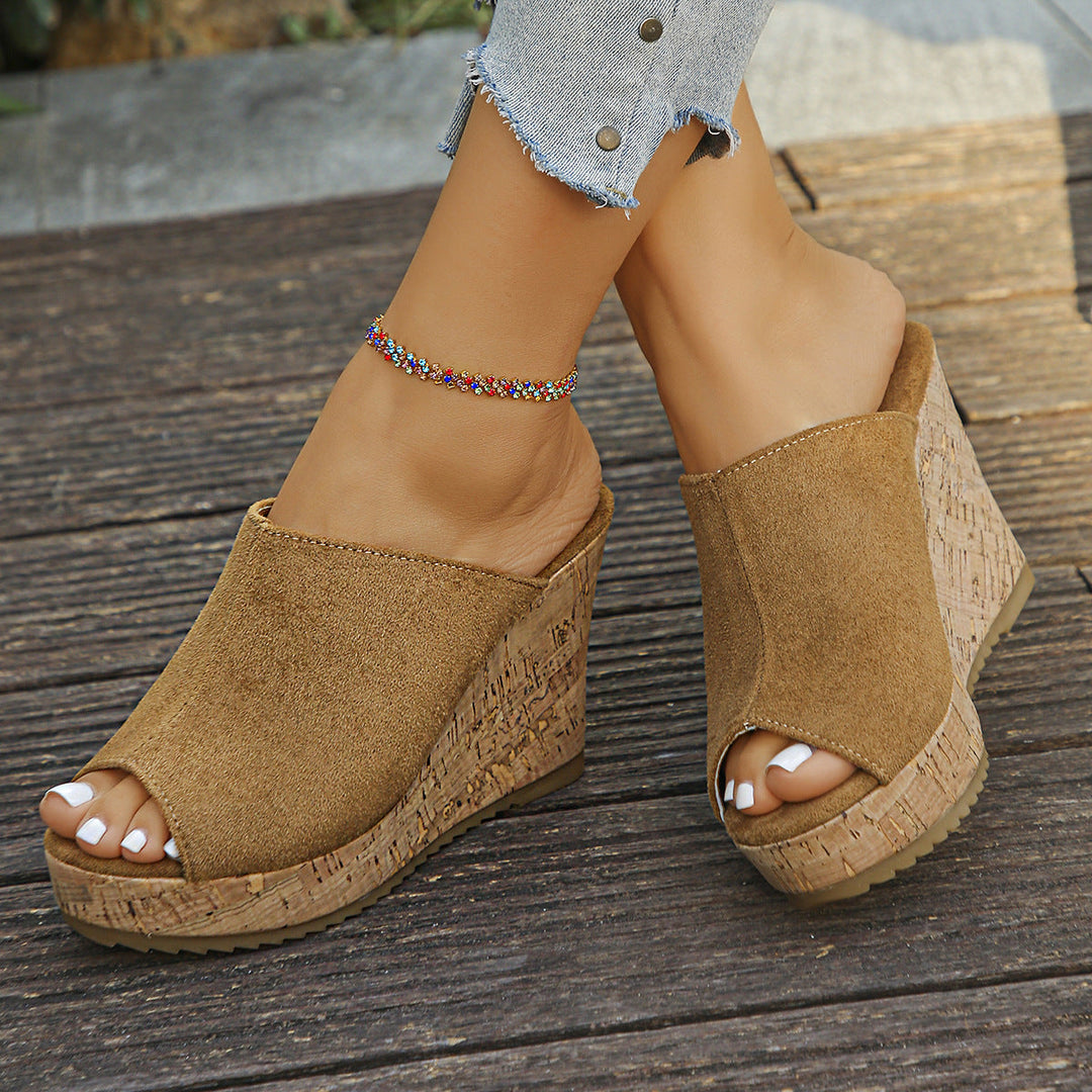 Damen Clogs mit elegantem Kork-Wedge-Design