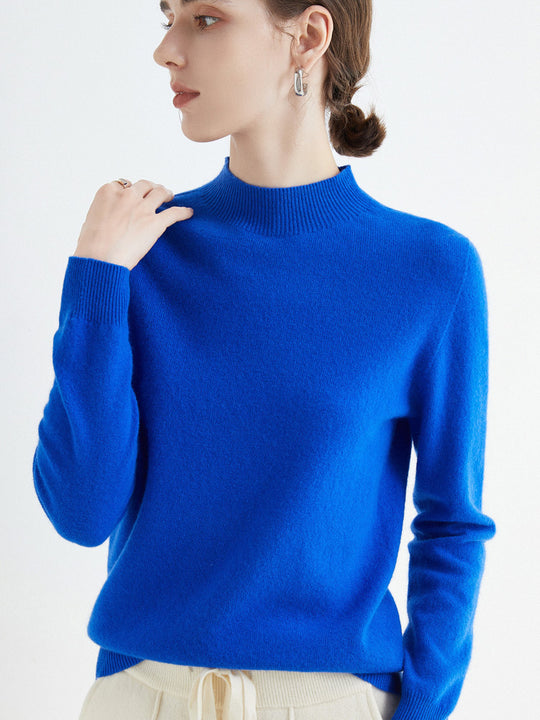 Damen Kurz-Mockneck-Pullover aus Kaschmir‑Look mit leichter Flauschoptik Shop Nory