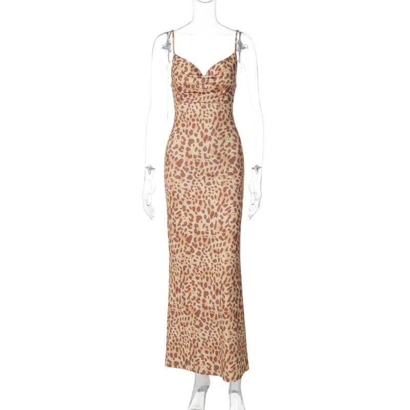 Damen Maxikleid mit elegantem Animalprint