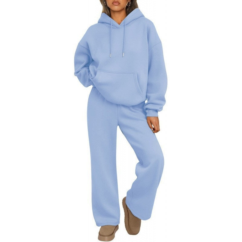 Damen Oversized Hoodie-Set mit Kängurutasche und weiter Palazzohose Shop Nory