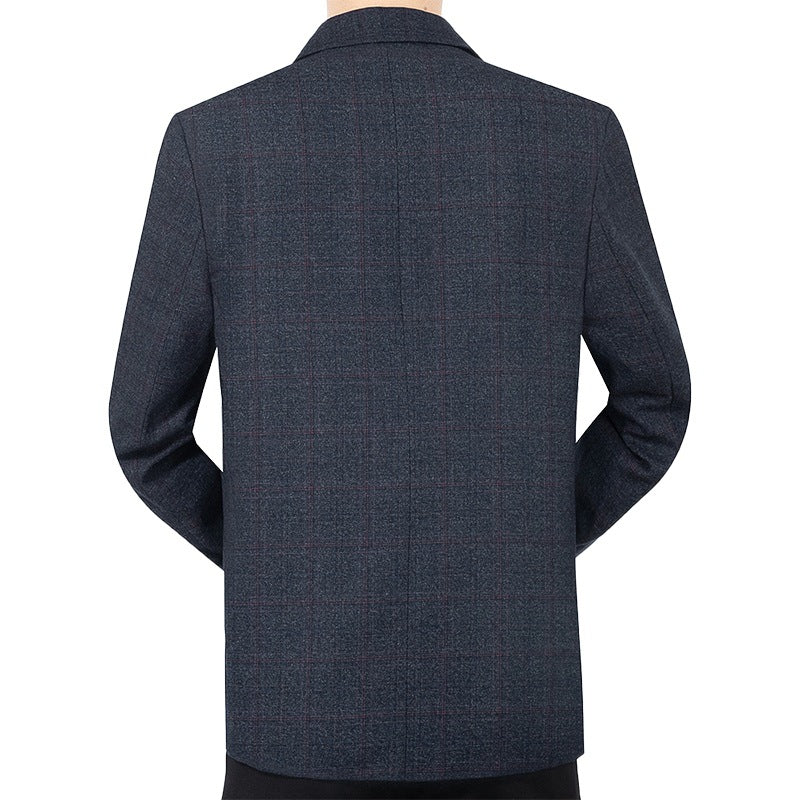 Herren Karierter halbstrukturierter Casual-Blazer aus Wollmix mit aufgesetzten Taschen Shop Nory