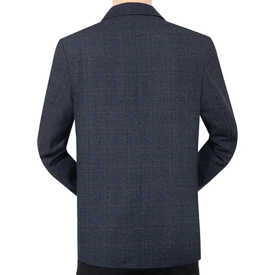 Herren Karierter halbstrukturierter Casual-Blazer aus Wollmix mit aufgesetzten Taschen Shop Nory