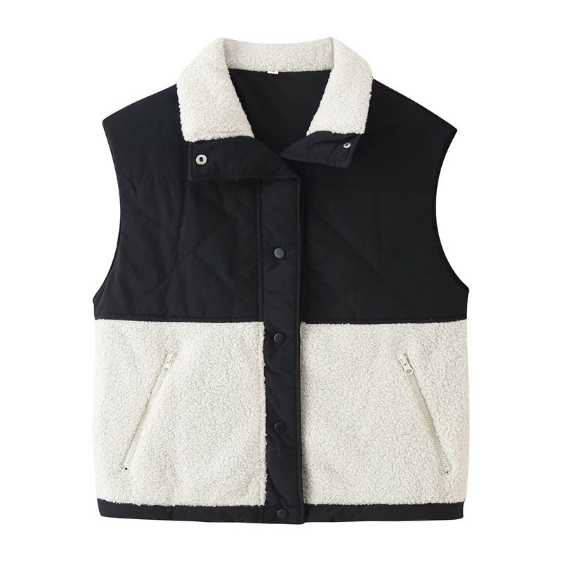 Damen Steppweste mit Teddyfleece-Einsatz, Stehkragen und Reißverschlusstaschen Shop Nory