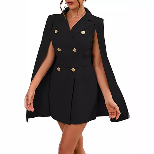 Damen Kurzblazerkleid mit Cape-Ärmeln und doppelreihiger Zierknopfleiste Shop Nory