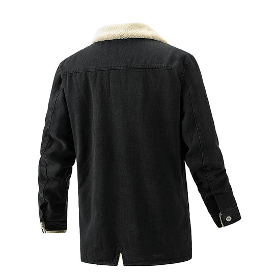 Herren Wattierte Denimjacke mit Sherpa-Futter und verlängertem Outdoor-Schnitt Shop Nory