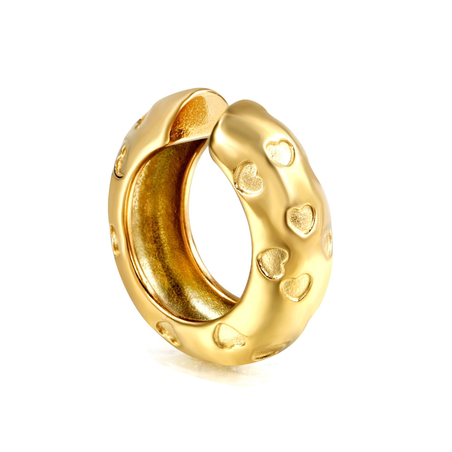 Damen Ohrhänger mit Herzmotiv und hochwertiger Goldbeschichtung Shop Nory