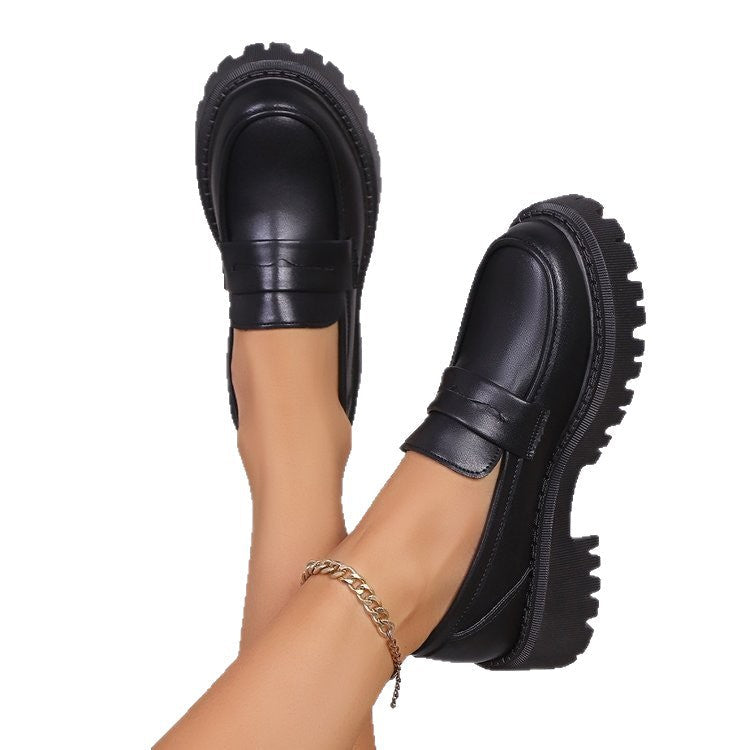 Damen Modische Lacklederschuhe mit robustem Profil