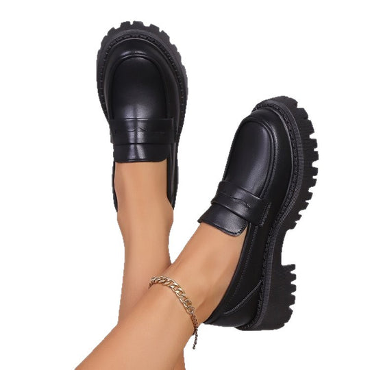 Damen klobige Loafer mit grober Profilsohle und Plateauabsatz Shop Nory