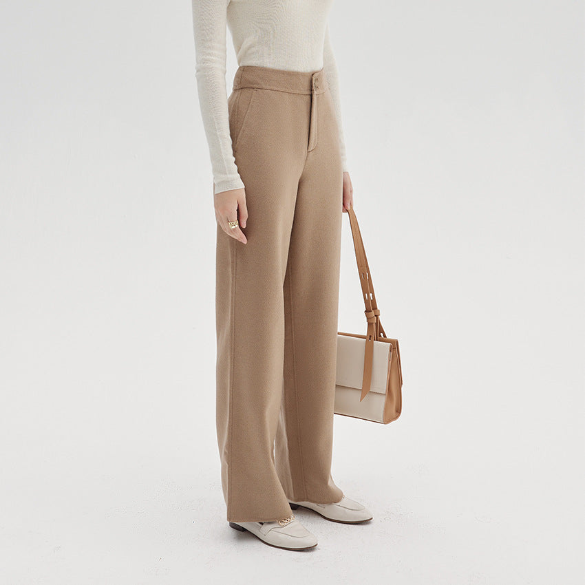 Damen Hochtaillierte Wollmix-Palazzohose mit geradem Fall und verdecktem Hakenverschluss Shop Nory