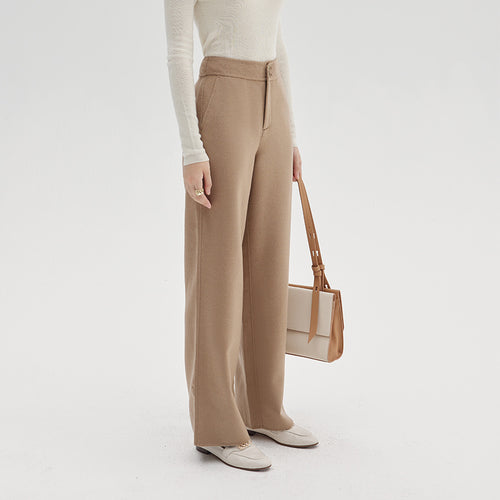 Damen Hochtaillierte Wollmix-Palazzohose mit geradem Fall und verdecktem Hakenverschluss Shop Nory