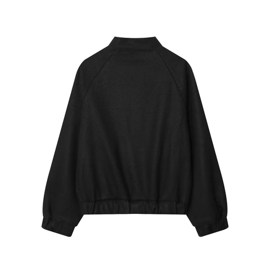 Damen Oversized Wollmix-Bomberjacke mit Raglanärmeln und Kordelzugsaum Shop Nory