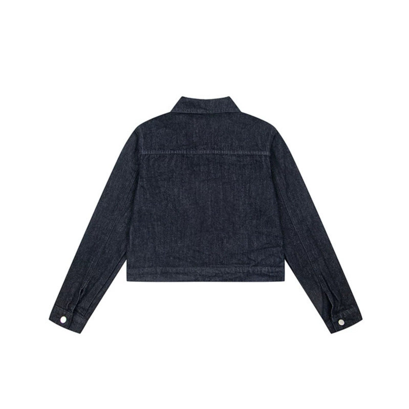 Damen Kurz geschnittene Jeansjacke mit Stern‑Applikationen und Cartoon‑Stickereien Shop Nory