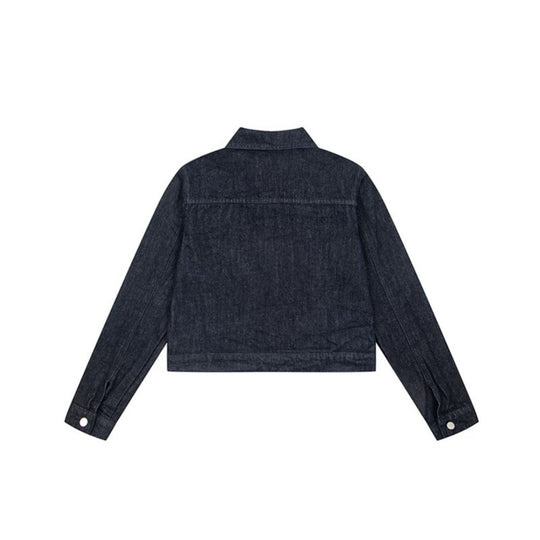 Damen Kurz geschnittene Jeansjacke mit Stern‑Applikationen und Cartoon‑Stickereien Shop Nory