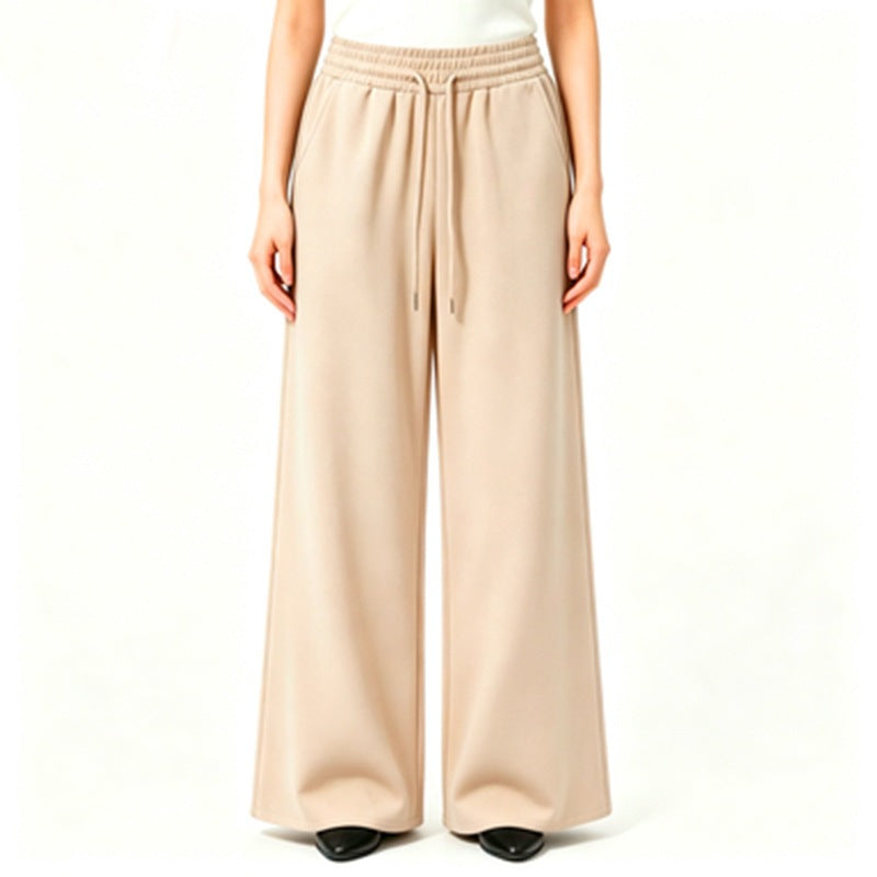 Damen nan weite High-Waist Loungehose mit elastischem Bund, Kordelzug und fließendem Jersey Shop Nory