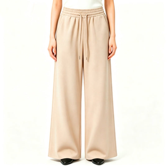 Damen nan weite High-Waist Loungehose mit elastischem Bund, Kordelzug und fließendem Jersey Shop Nory