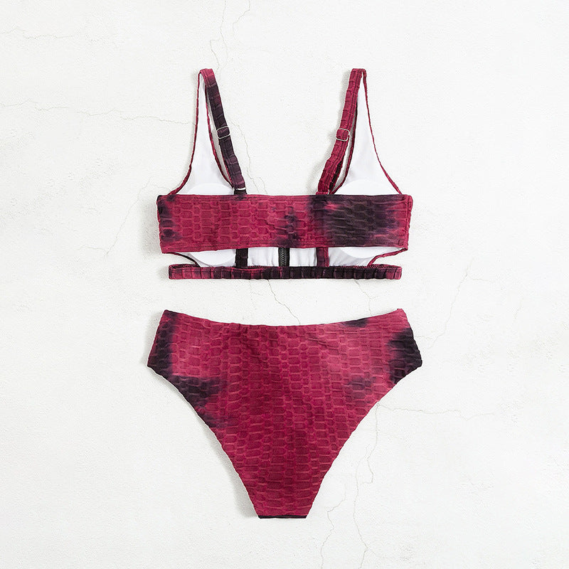 Damen Sportlicher Bikini mit innovativem Reißverschluss Shopnory