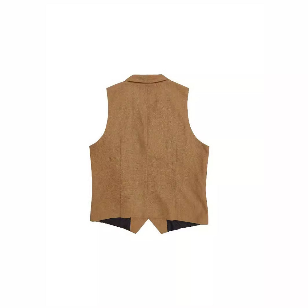 Herren Vintage-inspirierte Tweed-Weste mit Reverskragen, Paspeltaschen und Slim-Fit Shop Nory
