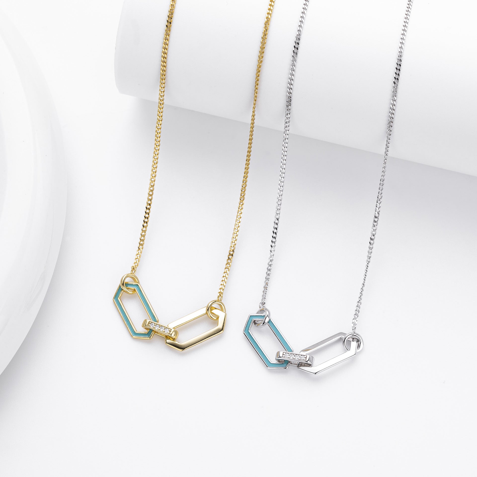 Damen Designer-Halskette aus 925 Sterling Silber mit funkelndem Zirkon Shop Nory
