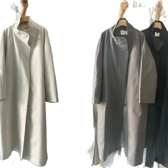 Damen Langer Mantel im Kimono-Stil mit Bindegürtel und weiter A-Linie Shop Nory