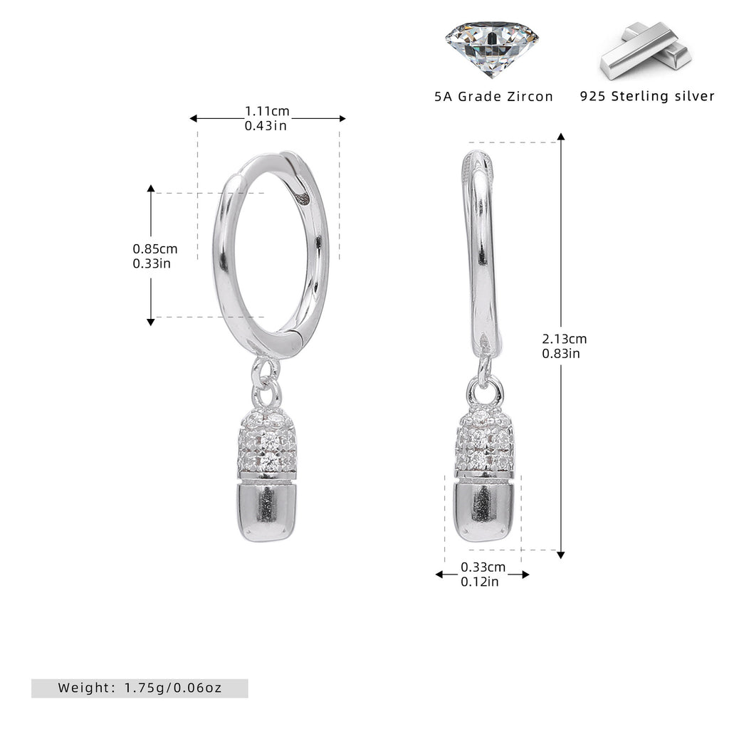 Damen Ohrhänger mit funkelndem Zirkon-Anhänger aus hochwertigem 925 Sterlingsilber Shop Nory