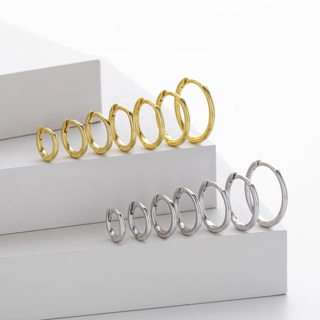 Damen Creolen mit modernem, geschwungenem Design aus 925 Sterling Silber Shop Nory