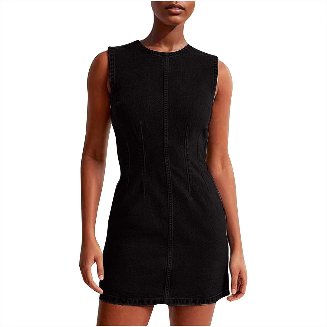 Damen Jeanskleid im modernen Schnitt mit nahtlosen Details Shopnory