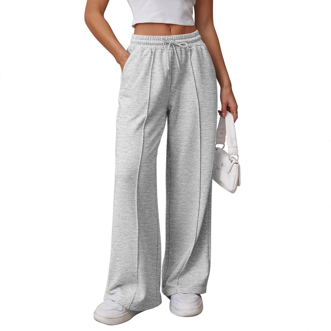 Damen nan Palazzo-Jogginghose mit doppeltem Komfortbund, Ziernahtvorderseite und Eingrifftaschen Shop Nory
