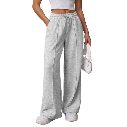 Damen nan Palazzo-Jogginghose mit doppeltem Komfortbund, Ziernahtvorderseite und Eingrifftaschen Shop Nory