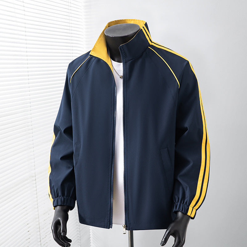 Herren Leichte Track‑Blousonjacke mit Stehkragen und Kontraststreifen Shop Nory
