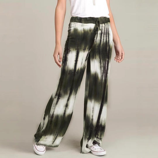 Damen Weite Palazzo-Hose mit hoher Taille und Batikmuster Shop Nory