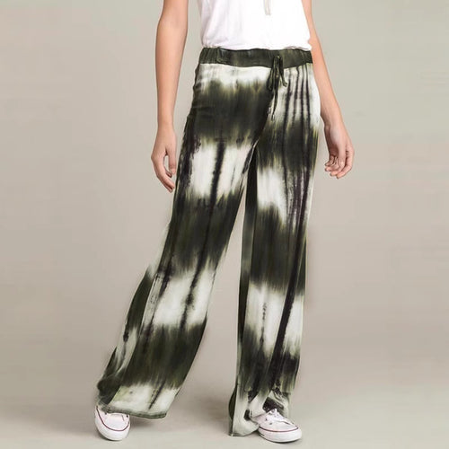 Damen Weite Palazzo-Hose mit hoher Taille und Batikmuster Shop Nory
