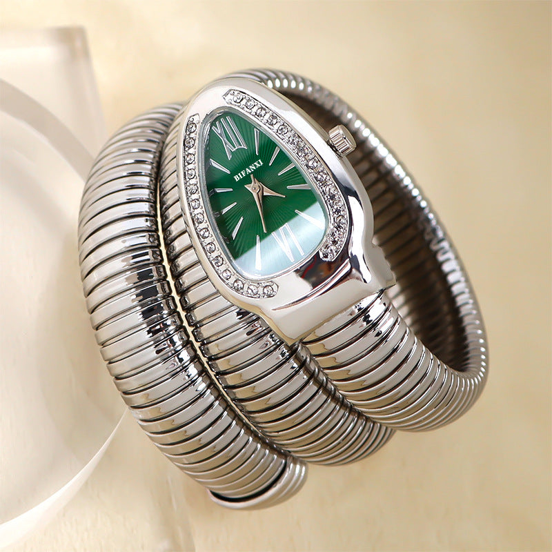 ShopNory | Schlangenuhr mit Quarzbewegung und Persönlichem Armband