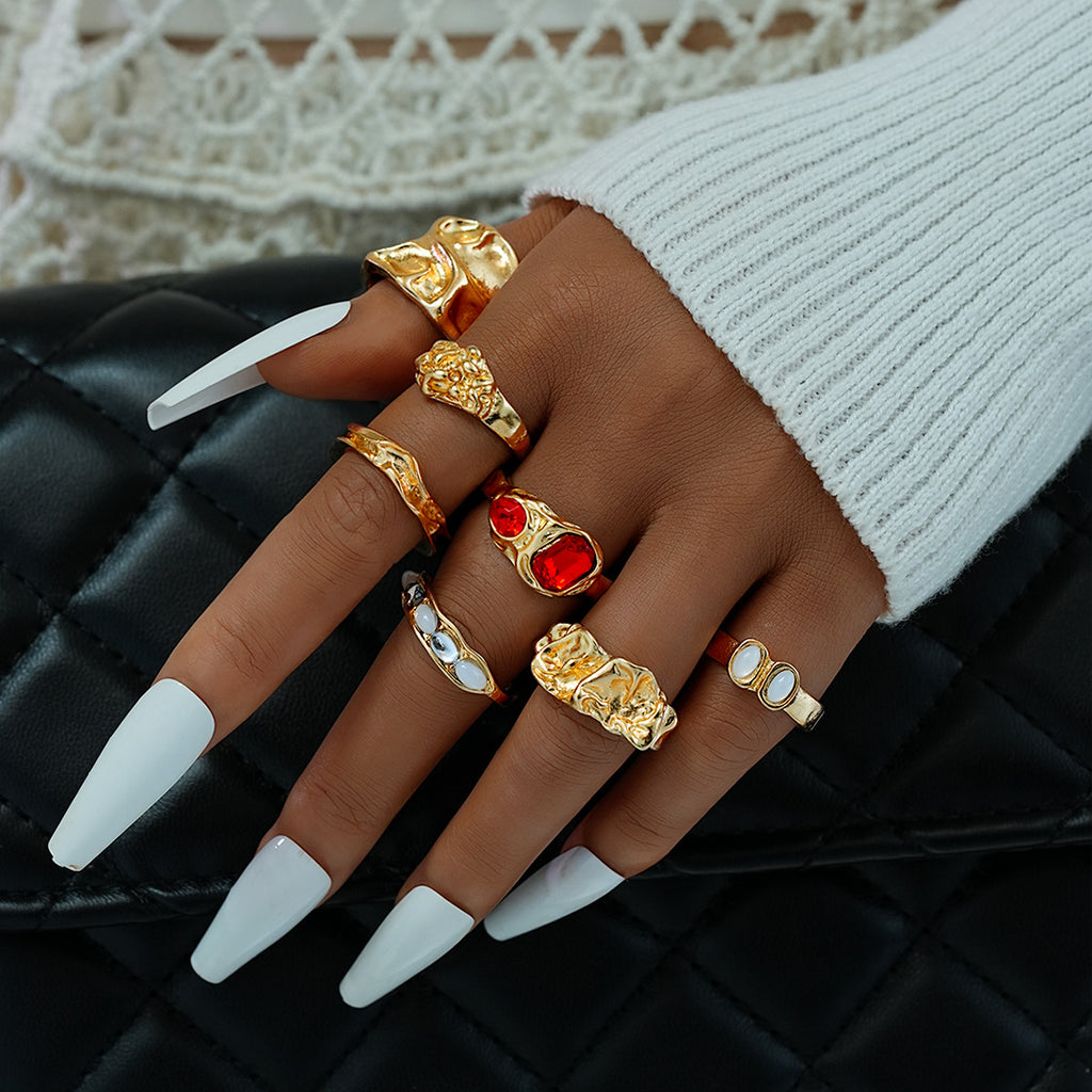 Damen Ring-Set mit kunstvollen Designs und funkelnden Akzenten Shop Nory