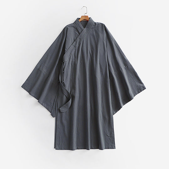 Unisex Oversize Kimono-Mantel mit weitem Ärmel und asymmetrischer Wickelvorderseite Shop Nory