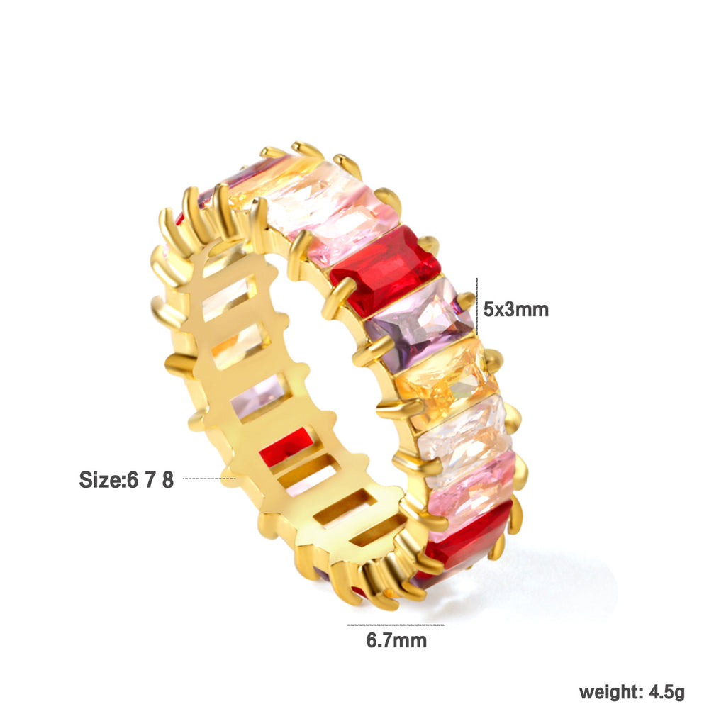 Damen Ring mit funkelnden Zirkonia aus hochwertigem Edelstahl Shop Nory