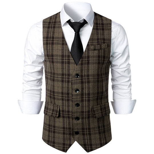 Herren klassische Karoveste mit elegante Schnitt und praktischen Taschen Shopnory