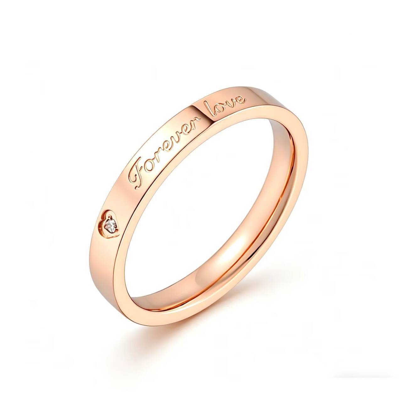 Damen Ring mit eingravierter Botschaft und Herzdetail Shop Nory