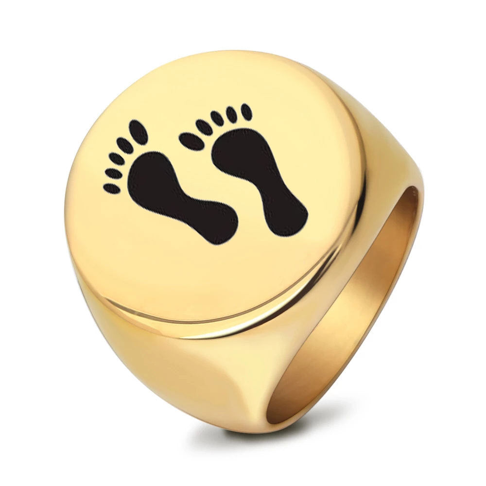 Damen Ring mit Fußabdruck-Design Shop Nory