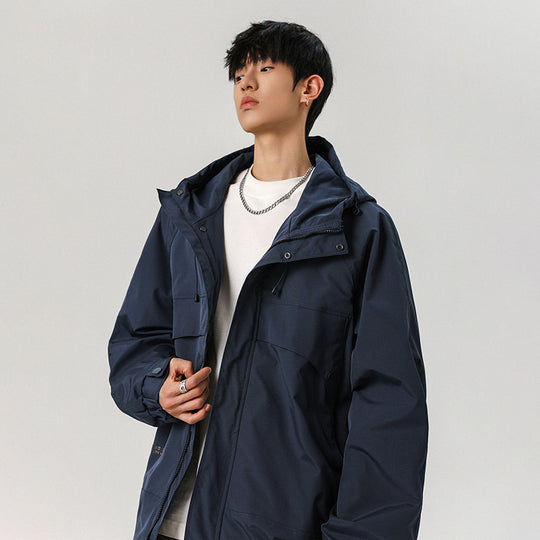 Herren Technische Kapuzen-Softshelljacke mit hohem Kragen und verstellbarem Saum Shop Nory